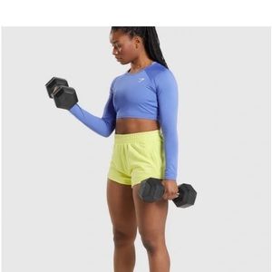 Gymshark court blue long sleeve training crop top size XL